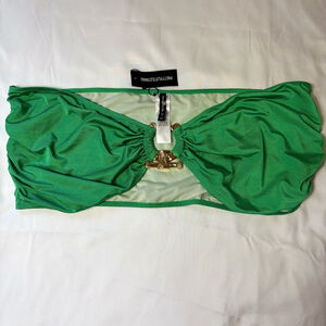 PrettyLittleThing Bikini Top Size US 24 Green & Gold